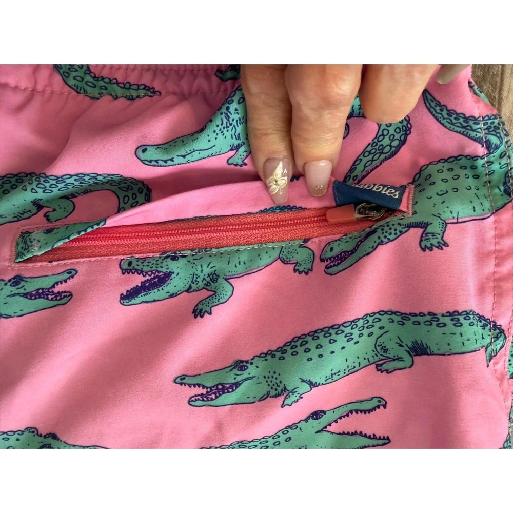 Chubbies Swim Trunks XS Pink Alligator Print 5.5